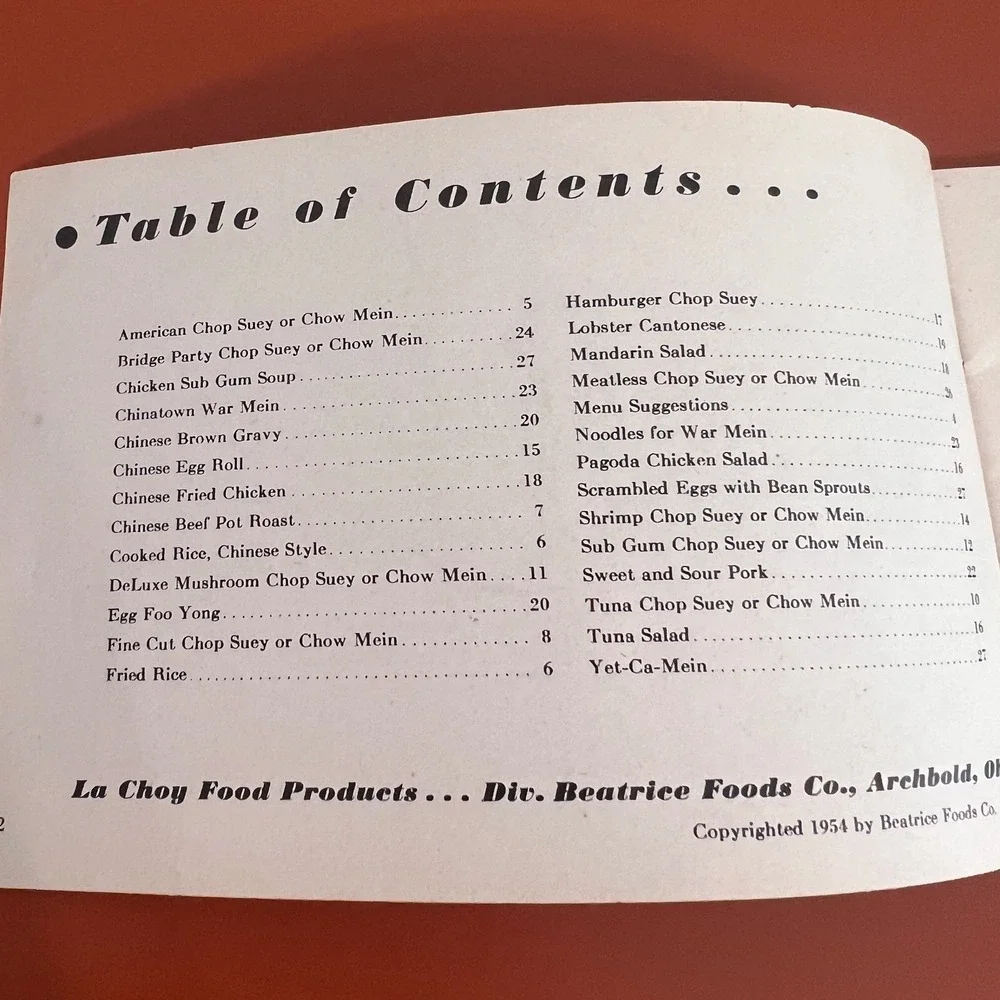 Vintage 1954 La Choy The Art and Secrets of Chinese Cookery Recipe Booklet 50s